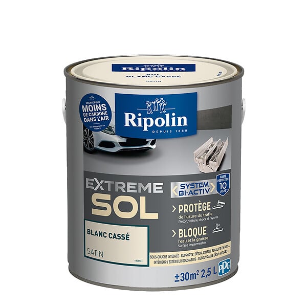RIPOLIN - Peinture sol satin - gamme Rip Extreme - Blanc Cassé - 2,5L - large