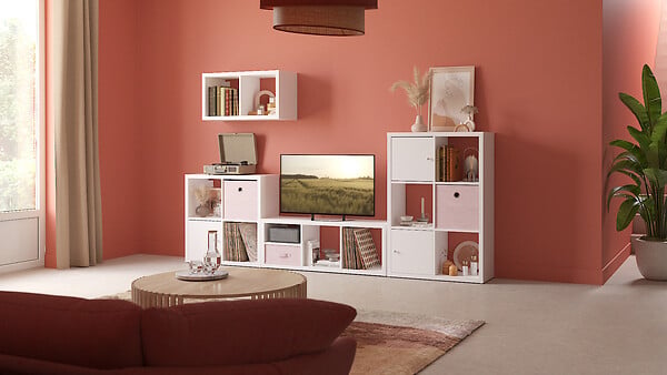 MODE DE VIE - Meuble 2 cases Cubyx - PVC - Blanc - H69,5xL37xP29,5cm - large