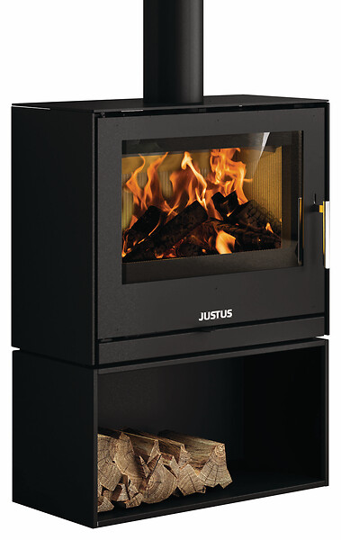 JUSTUS - Poêle à bois modulaire acier DIAS Noir 6,5kW - large