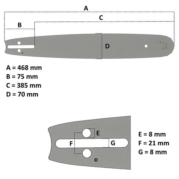 GT GARDEN - Guide 16 pouces (40 cm) avec chaîne 66 maillons pour tronçonneuse - large