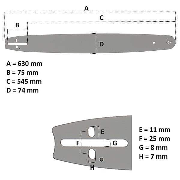 GT GARDEN - Guide 22 pouces (55 cm) avec lot de 3 chaînes 85 maillons pour tronçonneuse - large