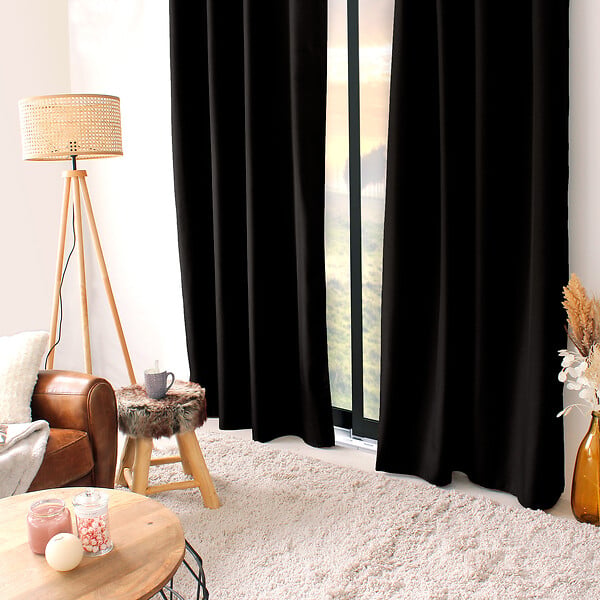 C MA DECO - Rideau thermique, microfibre doublée d'une polaire, 8  o eillets - large
