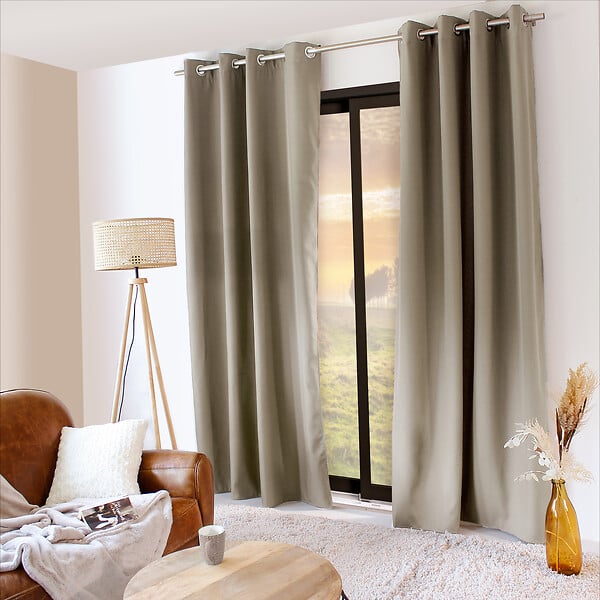 C MA DECO - Rideau thermique microfibre polaire - 8 œillets - large