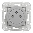 SCHNEIDER ELECTRIC - Prise de courant 2P+T affleurante Odace - Aluminium - 16 A - vignette
