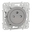 SCHNEIDER ELECTRIC - Prise de courant 2P+T affleurante Odace - Aluminium - 16 A - vignette