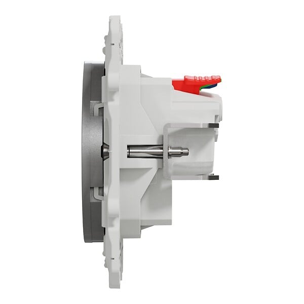 SCHNEIDER ELECTRIC - Prise de courant 2P+T affleurante Odace - Aluminium - 16 A - large