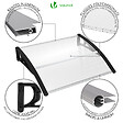 VOUNOT - Auvent de porte marquise 120x80 cm transparent en Polycarbonate anti UV Noir - vignette