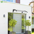 VOUNOT - Auvent de porte marquise 120x80 cm transparent en Polycarbonate anti UV Noir - vignette