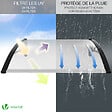 VOUNOT - Auvent de porte marquise 120x80 cm transparent en Polycarbonate anti UV Noir - vignette