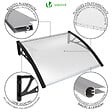 VOUNOT - Auvent de porte marquise 120x80 cm transparent en Polycarbonate anti UV Noir - vignette