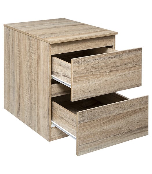 5 FIVE SIMPLY SMART - Meuble d'appoint  2 Tiroirs coloris Bois naturel H 50 cm - large