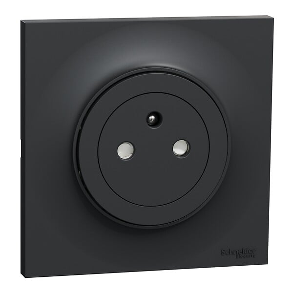 SCHNEIDER ELECTRIC - Odace Lot de 5 PC 2P+T affleu Mécanisme avec plaque Anthraci Barquette - large