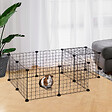 PAWHUT - Cage parc enclos pour animaux domestiques L 106 x l 73 x H 36 cm bords arrondis fil métallique noir 55 - vignette