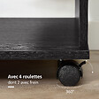 HOMCOM - Armoire penderie armoire de rangement mobile panneaux de particules noir - vignette