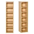HOMCOM - Lot de 2 étagères colonnes armoire de rangement CD-DVD 6 + 6 compartiments dim. 21L x 19l x 88H cm capacité max. 204 CD coloris hêtre - vignette