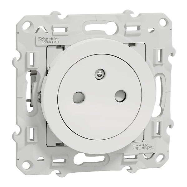 SCHNEIDER ELECTRIC - Prise de courant affleurant Odace - Blanc - 16A - large