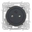 SCHNEIDER ELECTRIC - Prise de courant 2P+T affleurante Odace - Anthracite - 16A - vignette