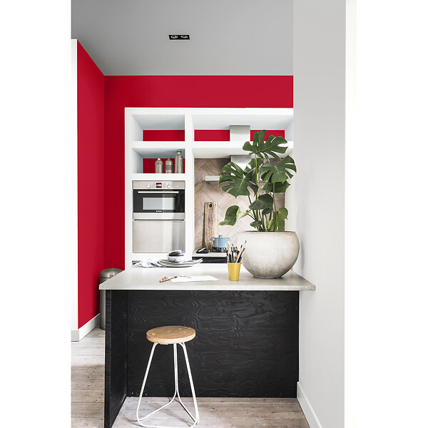DULUX VALENTINE - Peinture Crème de Couleur Cuisine et Bain Sati Rouge Industriel 0,03 L - large