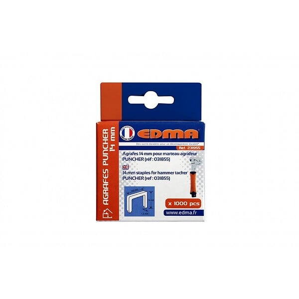 EDMA - 1000 AGRAFES - Pour PUNCHER - 14 mm - EDMA - large