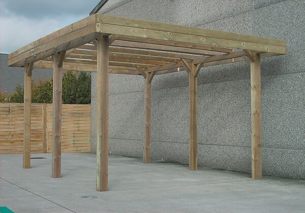 SOLID - Carport modular en bois sans couverture 5x5m S7763 - large
