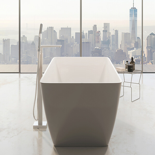 OMNIRES - Mitigeur de baignoire îlot PARMA Couleur: chrome/blanc - large