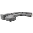 OVIALA - Canapé d'angle de jardin modulable 8 places gris - Mixi - vignette
