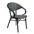 OVIALA - Fauteuil de terrasse bistrot parisien en aluminium noir - Levallois - vignette