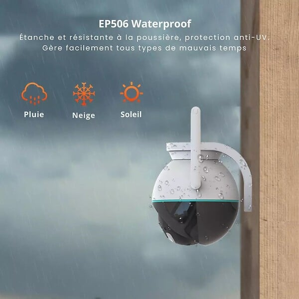 DAEWOO - Daewoo - Caméra de surveillance extérieure rotative EP506 - Wifi - Alimentation électrique ou PoE - large