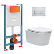 VITRA - Pack WC Bâti-support V-Fix Core + WC SAT sans bride et fixations invisibles + Plaque Chrome brillant (V-FixSATrimless-8) - vignette