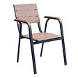 OVIALA - Chaise de terrasse en aluminium et bois synthétique - Tomar - vignette