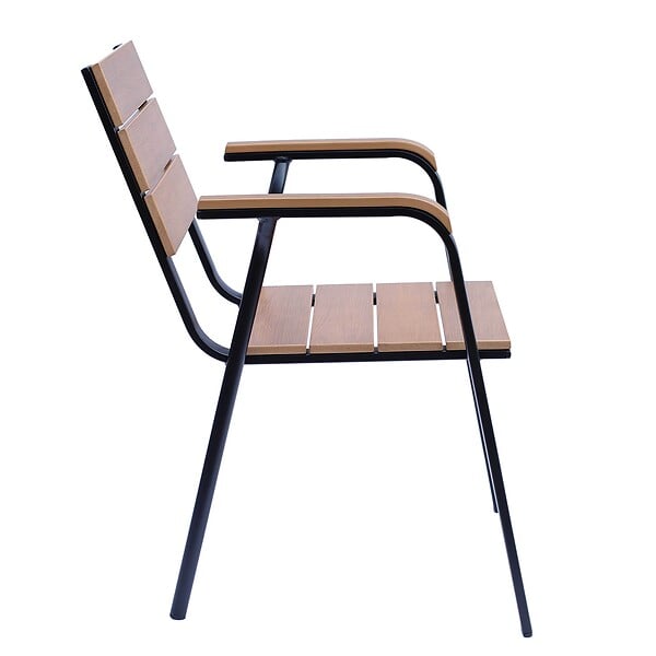 OVIALA - Chaise de terrasse en aluminium et bois synthétique - Tomar - large