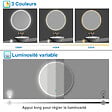 AICA SANITAIRE - Miroir de salle de bain rond LED 80cm 3 couleurs tactile + anti-buée + dimmable + fonction mémoire - vignette