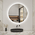 AICA SANITAIRE - Miroir de salle de bain rond LED 70cm 3 couleurs tactile + anti-buée + dimmable + fonction mémoire - vignette