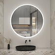 AICA SANITAIRE - Miroir de salle de bain rond LED 70cm 3 couleurs tactile + anti-buée + dimmable + fonction mémoire - vignette