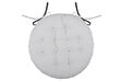 LOVELY - Galette de chaise ronde coton Duo - Gris/Perle - Diam.38cm - vignette