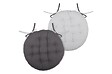 LOVELY - Galette de chaise ronde coton Duo - Gris/Perle - Diam.38cm - vignette