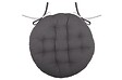 LOVELY - Galette de chaise ronde coton Duo - Gris/Perle - Diam.38cm - vignette