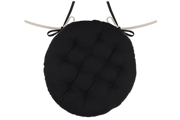 LOVELY - Duo galette ronde coton 38cm - Noir/Lin - large