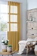 LOVELY - Voile effet lin Madrid - Curry - 140x260cm - vignette