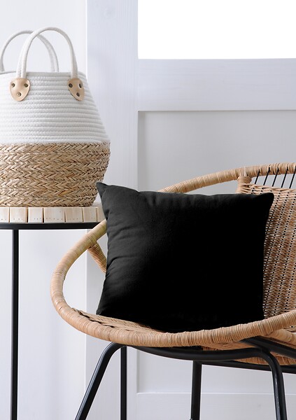LOVELY - Lot de 2 coussins décoratifs en coton DUO - Noir - 40x40cm - large