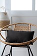 LOVELY - Duo coussin décoratif 30x50 noir/lin - vignette