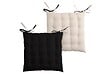 LOVELY - Duo de galettes de chaise 40x40cm - Noir/Lin - vignette