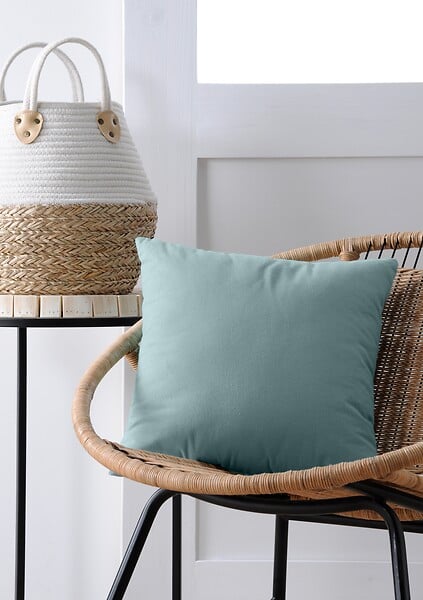 LOVELY - Duo de coussins en coton uni - Jade - 40x40cm - large