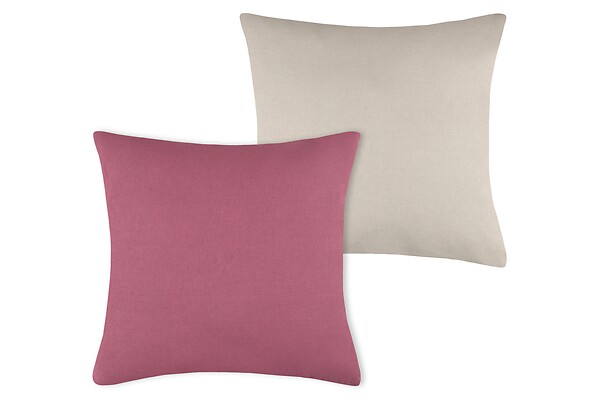 LOVELY - Duo coussin 50x50 pourpre/lin - large