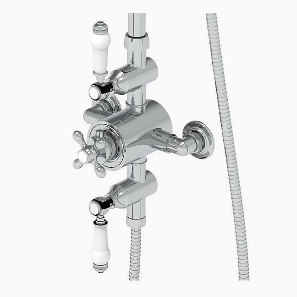 ROGIER & MOTHES - Ensemble de douche thermostatique rétro HELEN 2 sorties - large