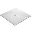 U-TILE - Receveur de douche blanc 80 x 80 cm en résine aspect ardoise - grille carrée - vignette