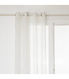 ATMOSPHERA - Voilage à œillets Blanc avec de fines rayures Beige Lin 140 x 240 cm - vignette