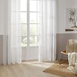 ATMOSPHERA - Voilage à œillets Blanc avec de fines rayures Beige Lin 140 x 240 cm - vignette