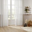ATMOSPHERA - Voilage à œillets Blanc avec de larges rayures Beige Lin 140 x 240 cm - vignette