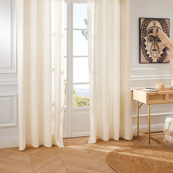 ATMOSPHERA - Rideau à œillets en coton Ivoire 130 x 260 cm - large